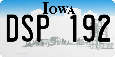 IA license plate DSP192