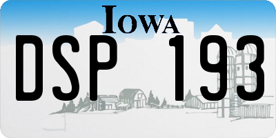 IA license plate DSP193