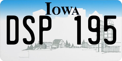 IA license plate DSP195