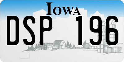 IA license plate DSP196