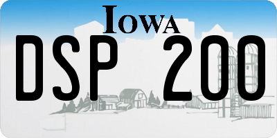 IA license plate DSP200