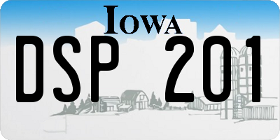IA license plate DSP201