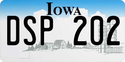 IA license plate DSP202