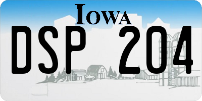 IA license plate DSP204