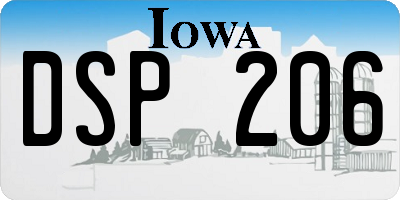 IA license plate DSP206