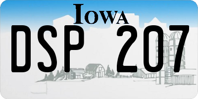 IA license plate DSP207
