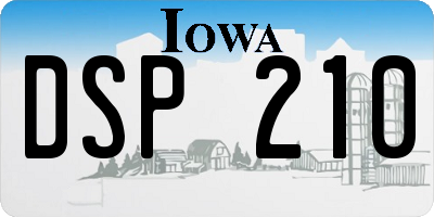 IA license plate DSP210