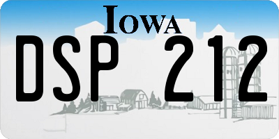 IA license plate DSP212