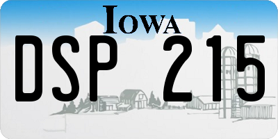 IA license plate DSP215
