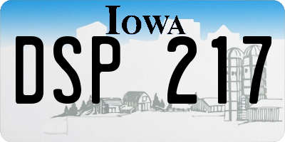 IA license plate DSP217