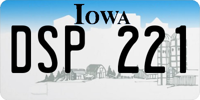 IA license plate DSP221