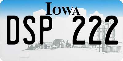 IA license plate DSP222