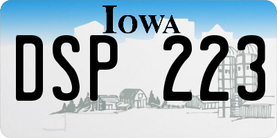 IA license plate DSP223