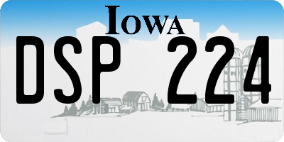 IA license plate DSP224