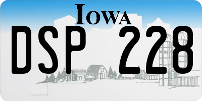 IA license plate DSP228