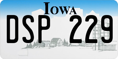 IA license plate DSP229