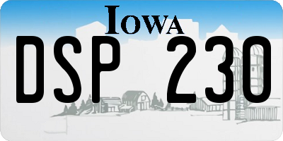 IA license plate DSP230