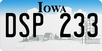 IA license plate DSP233