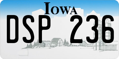 IA license plate DSP236