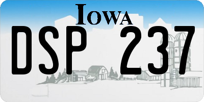 IA license plate DSP237