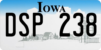 IA license plate DSP238
