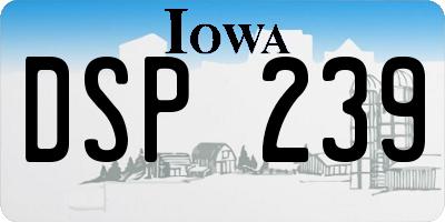 IA license plate DSP239