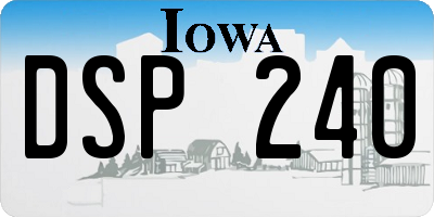 IA license plate DSP240