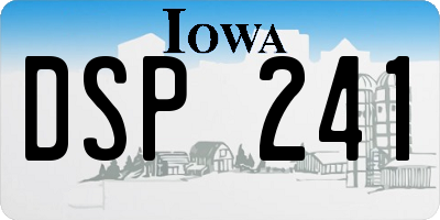 IA license plate DSP241