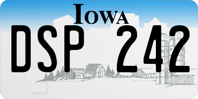 IA license plate DSP242