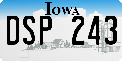 IA license plate DSP243