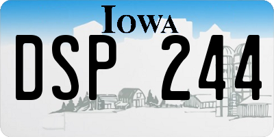 IA license plate DSP244