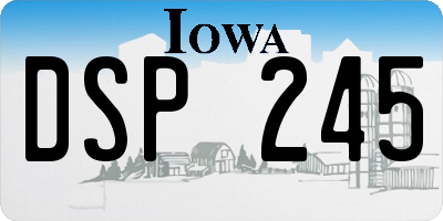 IA license plate DSP245