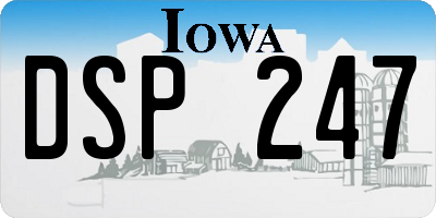 IA license plate DSP247