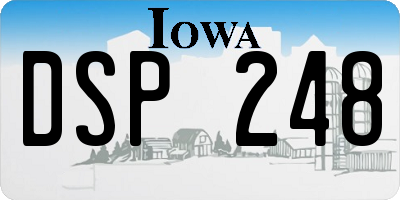 IA license plate DSP248