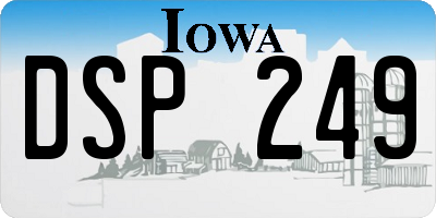 IA license plate DSP249