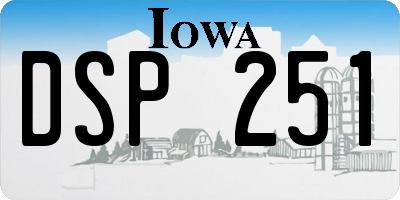 IA license plate DSP251