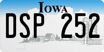 IA license plate DSP252