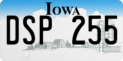 IA license plate DSP255