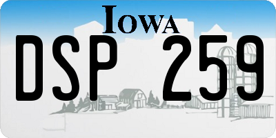 IA license plate DSP259