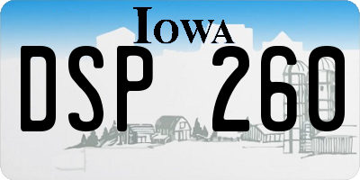 IA license plate DSP260