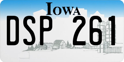 IA license plate DSP261