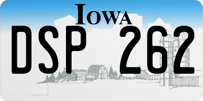 IA license plate DSP262