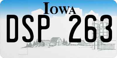 IA license plate DSP263