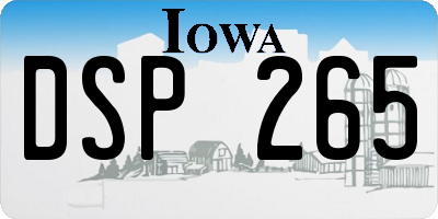 IA license plate DSP265