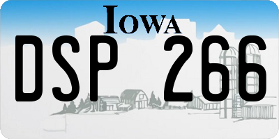 IA license plate DSP266