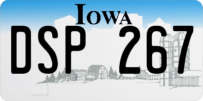 IA license plate DSP267
