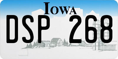 IA license plate DSP268