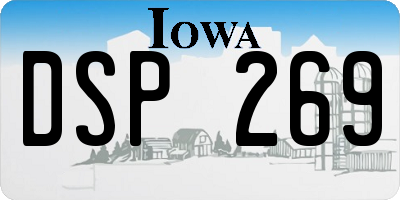 IA license plate DSP269
