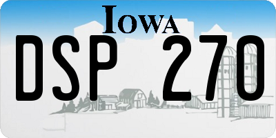 IA license plate DSP270