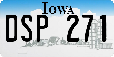 IA license plate DSP271